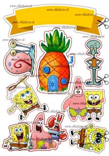 SpongeBob - vlastné meno (na vystrihnutie)