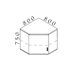Nadstavná rohová skrinka VISIO 80