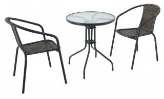 kovový kruhový stůl se dvěma stohovatelnými židlemi Creador Pikolo set