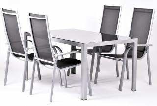 sestava nábytku z hliníku (1x stůl Ryan + 4x židle Paola Standard) Creador Edina 4+