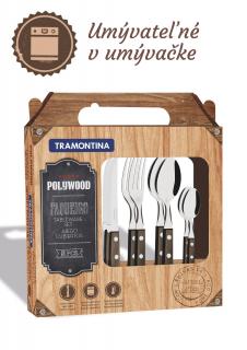 Set BBQ príborov Tramontina Polywood - 24ks - hnedý