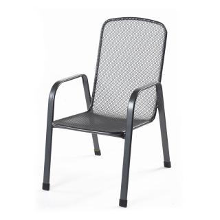 stohovatelná židle z tahokovu, tmavě šedá, 75 x 57 x 93 cm MWH Savoy Basic