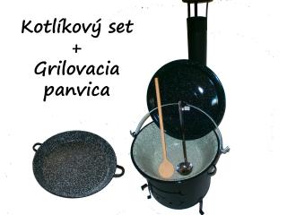 Kotlík smaltovaný 13 L Kovová kotlina 36 cm varecha pokrievka naberačka Perfect home