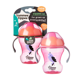 Tommee Tippee Explora Detský hrnček s náustkom (BPA free 7m+, oranžový,zelený,ružový 230ml)