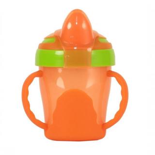 Vital baby fľaša na učenie 200ml 6m+,oranžová (BPA free, 200ml)