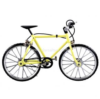 Horský bicykel kovový model žltý 22cm