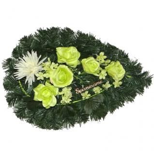Ikebana dušičky zelené ruže krémová chryzantéma Spomíname 56 cm