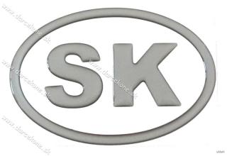 Nálepka na auto SK sivá 13,6cm