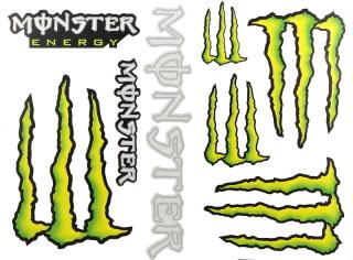 Nálepky na auto Monster energy žlto zelené