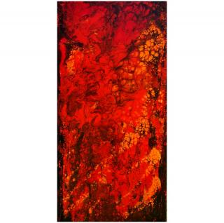 Obraz červený abstrakt akryl 50x100cm