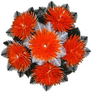 Plastový náhrobný veniec oranžové kvety o 33cm