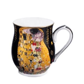 Porcelánová šálka Gustav Klimt bozk 300ml čierna