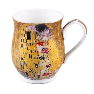 Porcelánová šálka Gustav Klimt bozk 300ml hnedá
