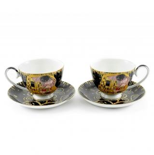 Porcelánové šálky na čaj Gustav Klimt čierna