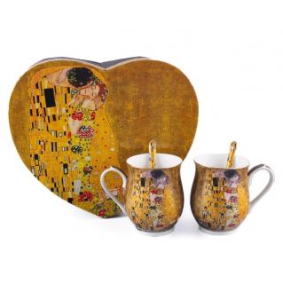 Porcelánové šálky na čaj Gustav Klimt hnedé 300ml