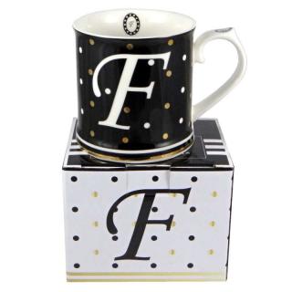 Šálka na kávu čaj s písmenom F