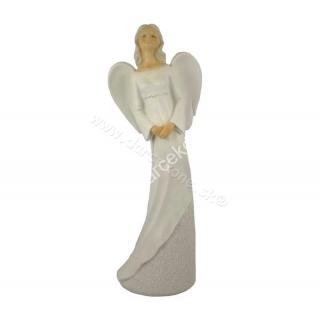 Soška anjel biely ruky spolu 40cm