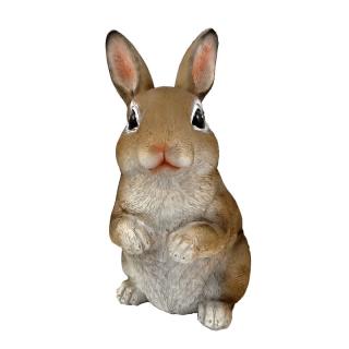 Soška zajac sediaci tmavo hnedý 19cm