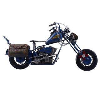 Veľká motorka Indian kovový model modrá 45cm
