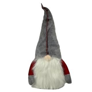 Veľký vianočný škriatok sivá čiapka 60cm