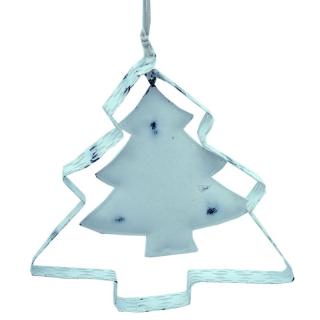 Vianočná dekorácia stromček kovová biela