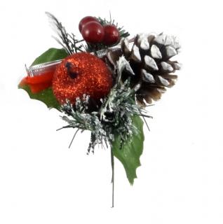 Vianočná vetvička červené jablko síška 19cm
