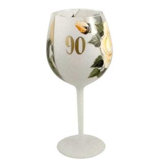 Výročný pohár na víno 90 ruža biely
