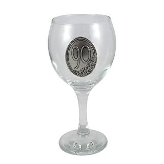 Výročný pohár na víno so štítkom 90 rokov