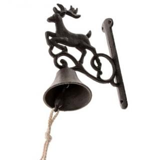 Zvonec liatinový závesný jeleň 30cm