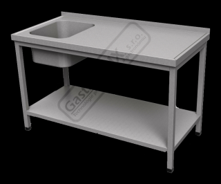 Nerezový umývací stôl s drezom a policou USP-1 (Nerezový)