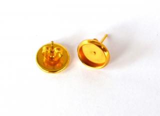 Náušnicové lôžka-kruh,8mm-1 pár, farba zlatá, II. trieda