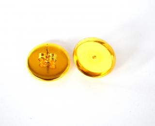 Náušnicové lôžka -kruh zlatá 12mm-1 pár +  zarážky, II. trieda