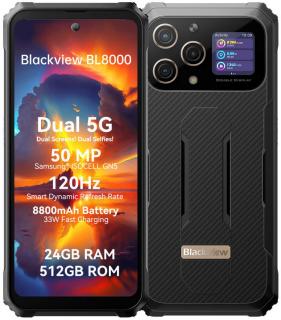 Blackview BL8000 12GB/512GB aurora gold (Odolný mobil s dvomi displejmi, 8-jadro, RAM 12GB+12GB, pamäť 512GB, FullHD+ displej 6.78 , 50MPix, NFC, batéria 8800mAh)