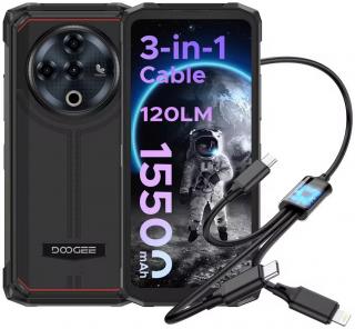 Doogee Fire 6 Power čierny (Odolný mobil so silným svietidlom, batéria 15500mAh, RAM 8GB+12GB, pamäť 256GB, HD+ displej 6.56 , 50MPix, NFC, funkcia powerbanky)