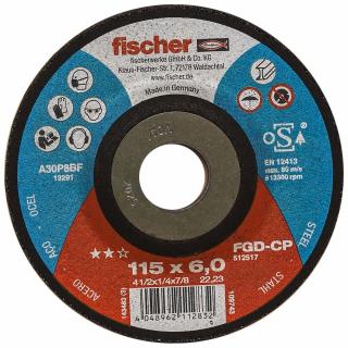 FISCHER brúsny kotúč FGD-CP 115x6,0x22,23 CARBON, 1 ks (vhodný na rýchle a bezchybné brúsenie tvrdých materiálov, najmä ocele.)