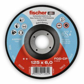 FISCHER brúsny kotúč FGD-CP 125x6,0x22,23 CARBON, 1 ks (vhodný na rýchle a bezchybné brúsenie tvrdých materiálov, najmä ocele.)