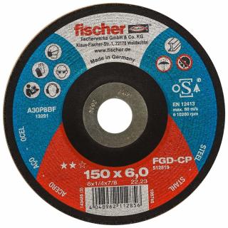 FISCHER brúsny kotúč FGD-CP 150x6,0x22,23 CARBON, 1 ks (vhodný na rýchle a bezchybné brúsenie tvrdých materiálov, najmä ocele.)