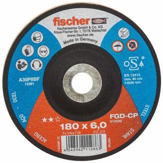 FISCHER brúsny kotúč FGD-CP FGD-CP 180x6,0x22,23 CARBON, 1 ks (vhodný na rýchle a bezchybné brúsenie tvrdých materiálov, najmä ocele.)