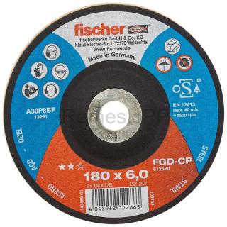 FISCHER brúsny kotúč FGD-CP FGD-CP 180x6,0x22,23 CARBON, bal. 10 ks (vhodný na rýchle a bezchybné brúsenie tvrdých materiálov, najmä ocele.)