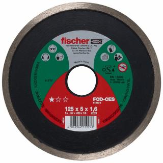 FISCHER celoobvodový diamantový rezný kotúč FCD-CES 125x1,6x22,23 DIA, 1 ks (určený na suché ale aj na mokré rezanie keramiky a dlažby)