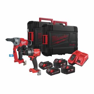 MILWAUKEE set náradia M18 FPP2G3-524X (set náradia obsahuje: M18 FDD3; M18 ONEFPRT-OX; 2xM18 B5; 2x M18 B2; M12-18 FC; 2xHD Kufor)