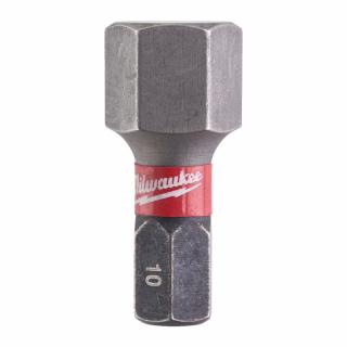 MILWAUKEE skrutkovací bit HEX10 25 mm SHOCKWAVE™ (skrutkovací bit Hex, 2 ks v blistri)