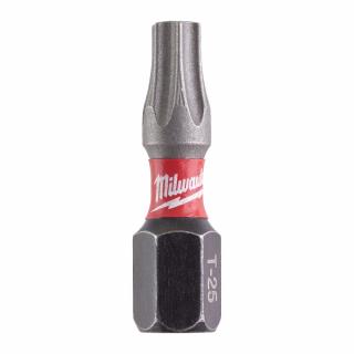 MILWAUKEE skrutkovací bit TX25 25 mm SHOCKWAVE™ (skrutkovací bit do drážky TORX, 2 ks v blistri)