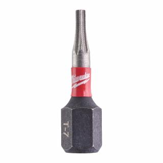 MILWAUKEE skrutkovací bit TX7 25 mm SHOCKWAVE™  (skrutkovací bit do drážky TORX, 2 ks v blistri)