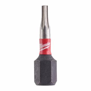 MILWAUKEE skrutkovací bit TX8 25 mm SHOCKWAVE™  (skrutkovací bit do drážky TORX, 2 ks v blistri)