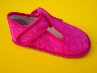 Detské barefoot papučky Beda - ružové batikované BAREFOOT 209-SK666