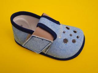 Detské barefoot papučky Pegres - modré 606-SK655