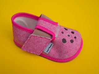 Detské barefoot papučky Pegres - ružové 603 - SK655