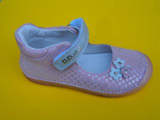 Detské kožené balerinky D.D.Step H063 - 51878A metalic pink BAREFOOT 223-SK009