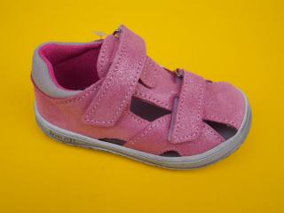 Detské kožené barefoot sandálky Jonap - B8 ružové BAREFOOT 212-SK641